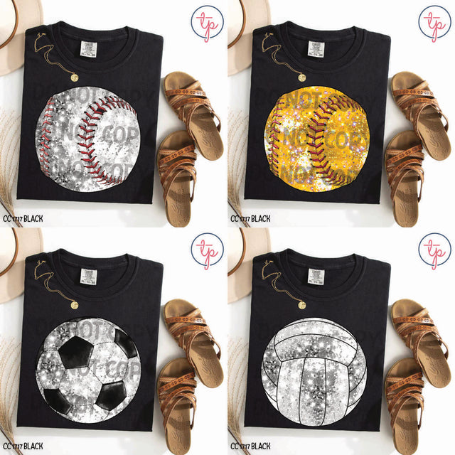 Glitter Baseball, Softball, Soccer, Volleyball